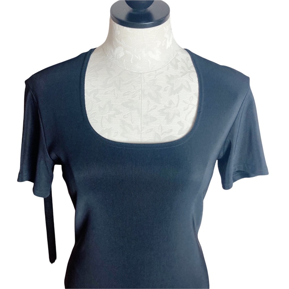 *Cdw Basic Black Short Sleeve Compression Scoop N… - image 6